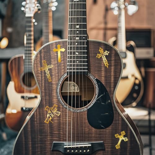 9Pcs Golden Metal Stickers 1.6x1.6inch Gold Cross Stickers Self-Adhesive Scrapbooks Sticker Waterproof Epoxy Decals for Scrapbooks DIY Resin Crafts Phone Water Bottle Decoration - style: cross