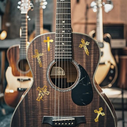 9Pcs Golden Metal Stickers 1.6x1.6inch Gold Cross Stickers Self-Adhesive Scrapbooks Sticker Waterproof Epoxy Decals for Scrapbooks DIY Resin Crafts Phone Water Bottle Decoration - style: cross
