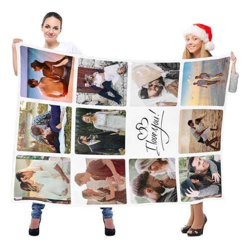 inkArts Personalized Blanket with Photo, Custom Photo Blanket, Customized Picture Blankets, Customizable Blankets, Personalized Anniversary Couple Gifts for Women Men Her Him Girlfriend Boyfriend - color: Photos 11