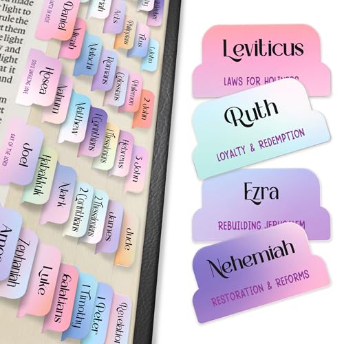 90 Christian Bible Tabs for Women, Teens & Kids - Rainbow - color: Rainbow