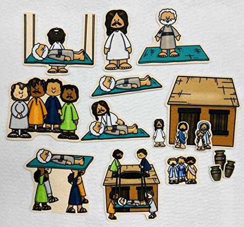 Jesus Heals The Paralyzed Man Felt Bible Felt Story for Flannnel Boards Miracles