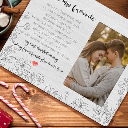 Soul Mates Picture Frame Gifts for Couple, Boyfriend Girlfriend Frame, You're My Favorite Gifts for Women Men Wooden Picture Frames. 4x6 inch Photo - color: Turquoise