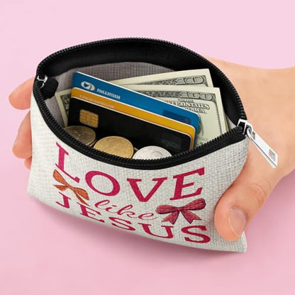 Religious Christian Coin Purse Gift Inspirational Motivational Present for Daughter Sister Friend Spiritual Coin Pouch Christmas Valentines Present Family Christian Birthday Gift Zipper Change Pouch - color: Spiritual Gift