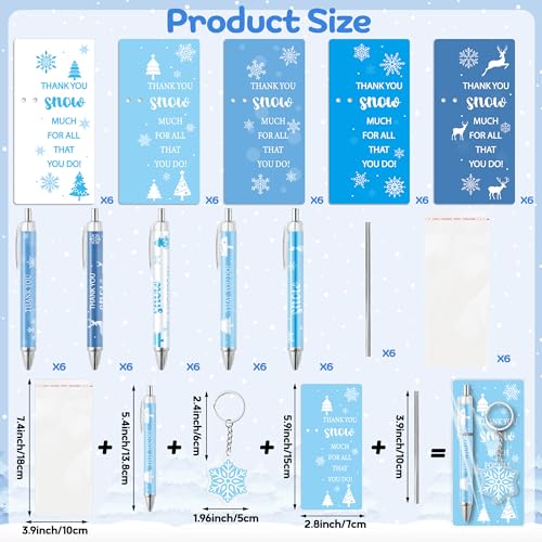 ANGOLIO Winter Snowflake Gifts Bulk 230Pcs Winter Snowflake Bookmarks Ballpoint Pens Keychains Employee Christmas Appreciation Gifts, Classroom Office Home Party Supplies Thank You Gift for Kid Adult - style: Winter Smowflake