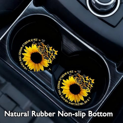 2PCS Fries Potato Car Cup Holder Coasters Universal Anti-Slip Rubber Mat - color: Fries Potato