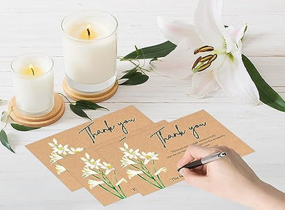lily Minimalism Funeral Thank You Cards with Envelopes,Fillable Funeral Thank You Cards,Thank You Notes,Thank You Notes With Envelopes Set,Floral Thank You Cards,Personalized Thank You Cards,G5 - color: multicolorGX05
