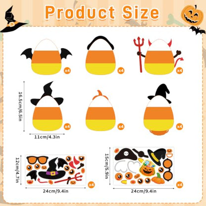 PAIVSUN 24Pcs Halloween Craft Kit for Kids, DIY Candy Corn Stickers (Cute) - style: Candy Corn Cute