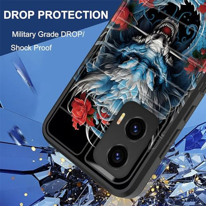 for Moto G Stylus 5G 2024 Case Built in Kickstand,Heavy Duty Protective Shockproof 3-Layer Full Body Rugged Phone Cover for Motorola Moto G Stylus 5G 2024,Dragon Rose - color: Dragon Rose