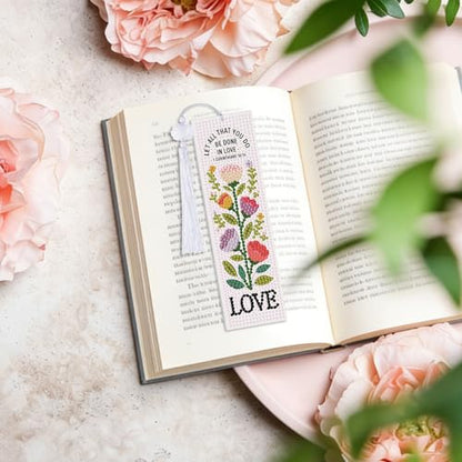 8 Pieces Christian Bible Verse Diamond Art Bookmarks 5d Christian Beaded Bookmark Acrylic Tassel Bookmark for DIY Making Beginners Adults Arts Craft Supplies (Boho Floral) - color: Boho Floral