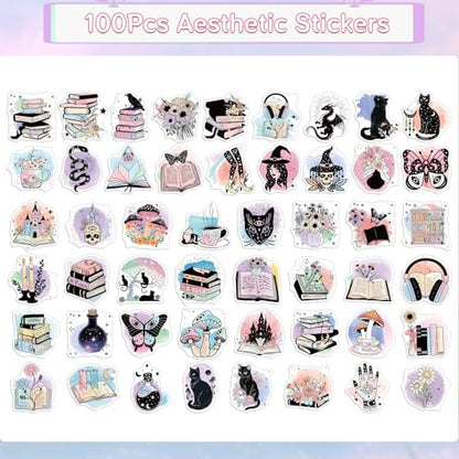 100Pcs Witchy Stickers Mystical Celestial Boho Aesthetic Decals - color: 100pcs Witch 120
