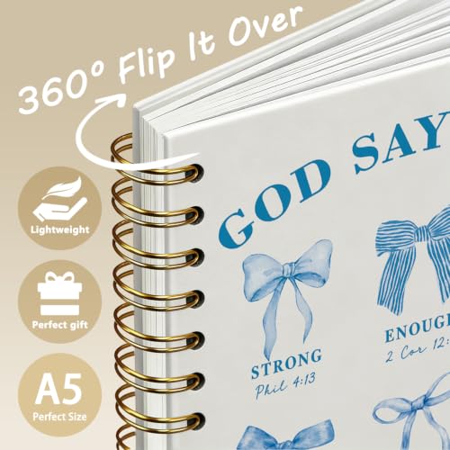 Christian Blue Bow Notebook Bible Journal for Women Teen Girl - color: Christian Blue Bow -(A5)