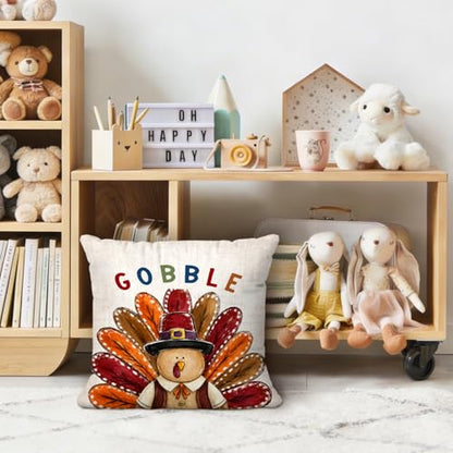 Funny Fall Thanksgiving Turkey Throw Pillow Covers 18x18 - color: Turkey