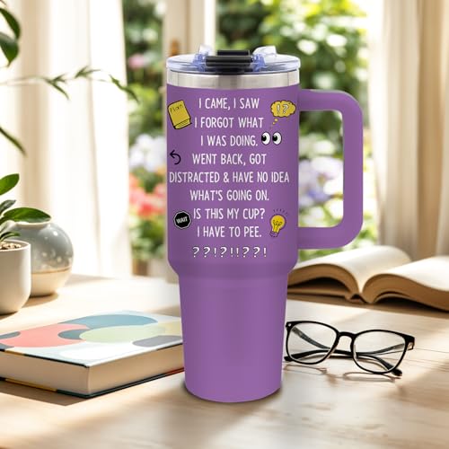 DUUV Humorous Quote Tumbler 40oz, Insulated Birthday Gifts for Old People - color: I Came