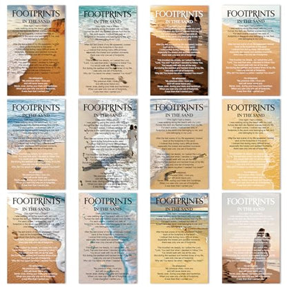 Footprints In The Sand Gospel Tract Card 240Pcs Plan of Salvation Cards Bible Verse Pocket Holy Postcards Inspirational Gospel Tracts Prayer Bookmarks Christian Gift for Women Men Church - color: Footprints In The Sand