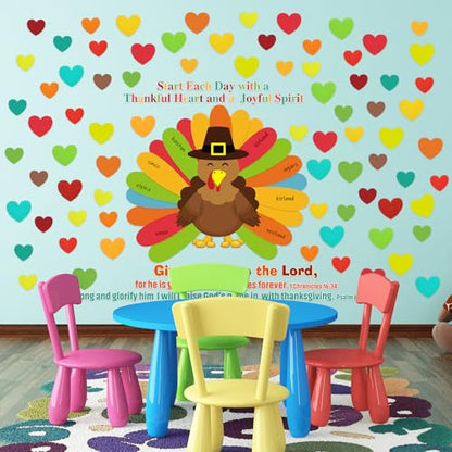 Mooliwe 103 Pcs Thanksgiving Turkey Classroom Bulletin Board Decoration Set