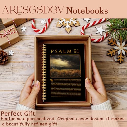 Psalm 91 Christian Journal for Women, Bible Notebooks for Note Taking, Inspirational Christian Gifts for Women, Religious Scripture Spiral Notebook 5.5x8.3 Inch - color: PSALM 91 03