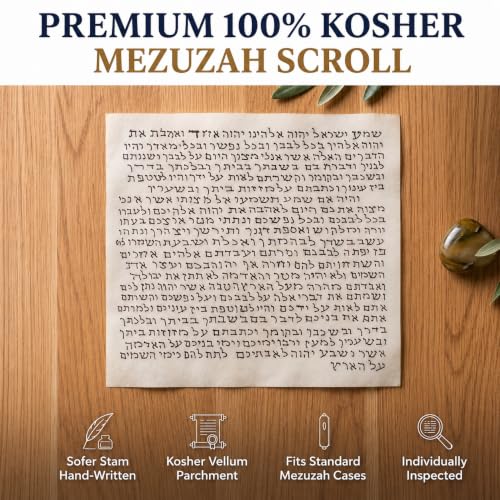 Nana Gifts Kosher Mezuzah Scroll: Authentic Klaf Door Parchment 2.8"X2.8"