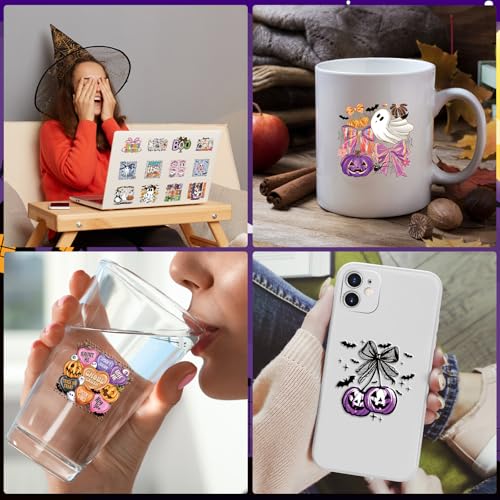 Rngmsi UV DTF Cup Wrap - 30 Sheets Halloween Goose Ghost UV DTF Wraps for 16 oz Glass, Funny Silly Pumpkin UVDTF Stickers, Rub on Transfer Decals for Drinking Cups DIY Crafts for Adults - style: Halloween Goose Ghost