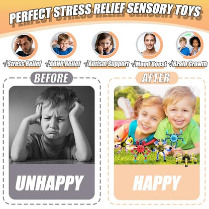 4Pcs Transformable Fidget Spinners for Kids Fidget Toys Teens Adults Quiet Airplane Road Trip Travel Activities Essential Autism ADHD Easter Basket Stuffers Gifts for Boys Girls Toddlers C - color: 4 Pcs - C - Robot