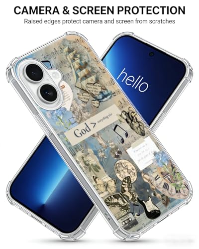 Blue Christian Phone Case Compatible with iPhone 17, God Bible Quotes Aesthetic Phone Cover for iPhone 17 - color: Blue Christian