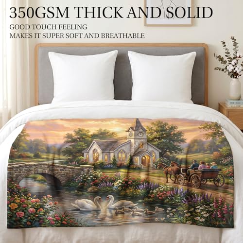 Jekeno Amazing Grace Gifts Blanket Christian Church Throw Blanket - color: Amazing Grace, size: 50x60 Inch