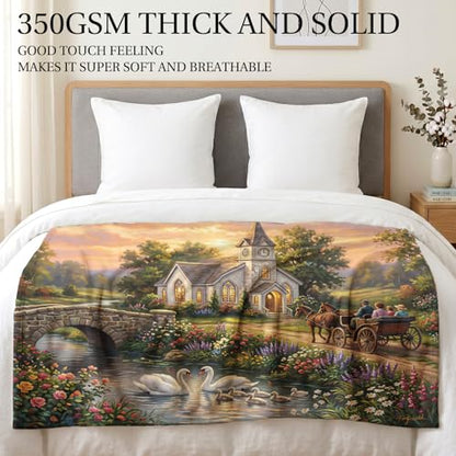 Jekeno Amazing Grace Gifts Blanket Christian Church Throw Blanket - color: Amazing Grace, size: 60x80 Inch