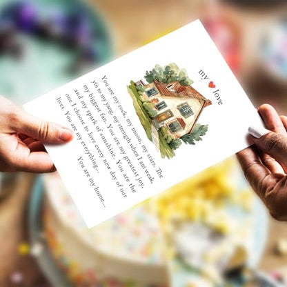 Chenive Wedding Anniversary Card for Husband Wife, Heartfelt Anniversary Card for Him Her, Sweet Valentines Day Cards Gifts for Men Women, My Love Poem Cards, You Are My Home - color: My Love Poem