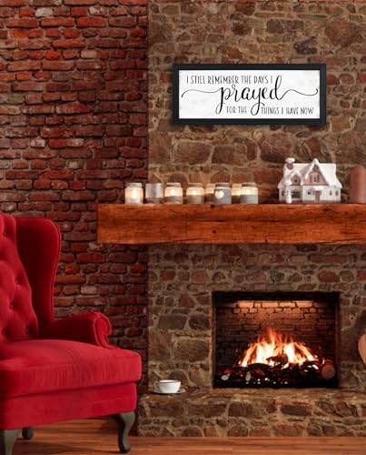 Bible Verse Wall Art Rustic Farmhouse I Still Remember Sign 6" x 14.5" - color: I Still Remember the Days I Prayed for the Things I Have Now