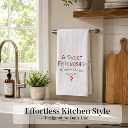 Christian Friendship Kitchen Hand Towels 16x24 Inch - color: Friendship