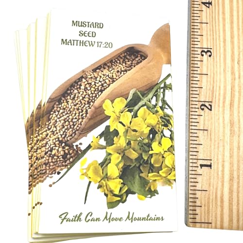 Westmon Works Mustard Seed Holy Card Bulk Bundle Pack Faith Can Move Mountains Prayer from Matthew, Pack of 15