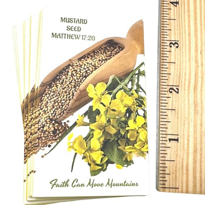Westmon Works Mustard Seed Holy Card Bulk Bundle Pack Faith Can Move Mountains Prayer from Matthew, Pack of 15