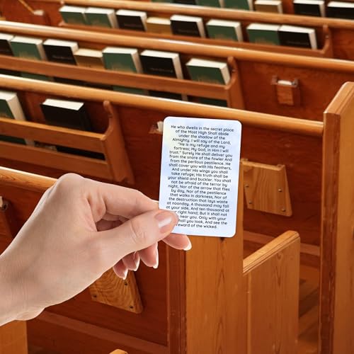 Lashicorn Psalms 91 Bible Verse Wallet Card 5pk 2.1x3.4” Plastic Encouragement Christian Gift Prayer Protection Driving He is My Refuge and My Fortress His Truth Faith Clouds