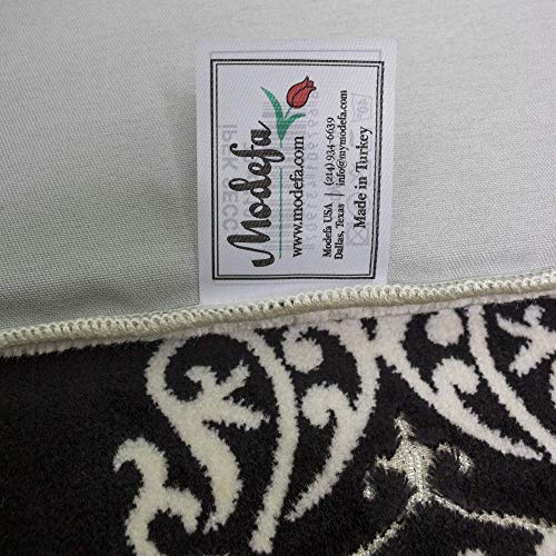 Modefa Foam Padded Prayer Rug | Thick Prayer Mat with Knee Cushion Memory Foam Prayer Mats | One Inch Thick Soft Velvet Islamic Praying Mat Luxury (Black) - color: Black