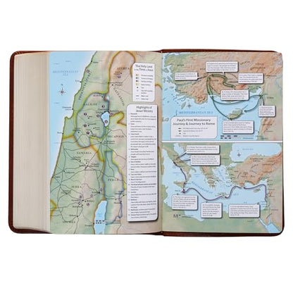 KJV Holy Bible, Compact Large Print Faux Leather Red Letter Edition - Ribbon Marker, King James Version, Saddle Tan