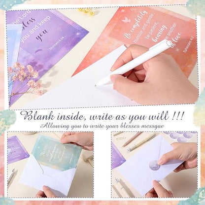 100 Sets Bible Verse Cards, with Envelopes Stickers, Fantasy - style: Fantasy