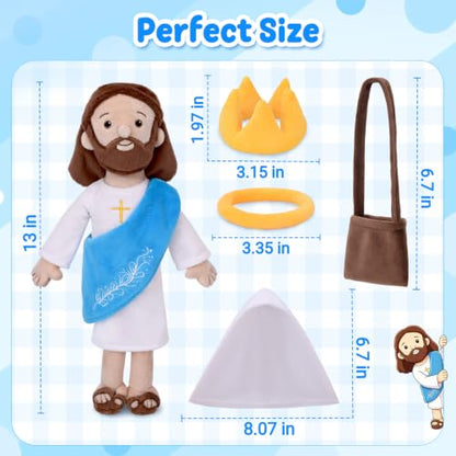 Jesus Plush, Dress Up Collectible Toy, Baptism, Easter - color: Blue