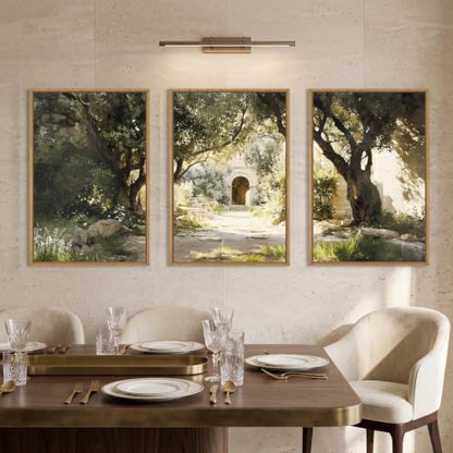 Garden of Gethsemane Landscape Framed Canvas Wall Art -24"x36"x3 - color: Garden Landscape Wall Art, size: 24"L x 36"W