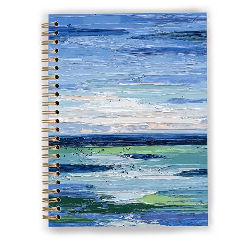 GDJIEGBC Blue Abstract Ocean Notebook 5.5x8.3in - color: Color D