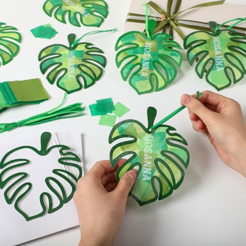 Motipuns 32 Sets Palm Sunday Suncatcher Craft Kit VBS Sunday School - style: Palm Leaf