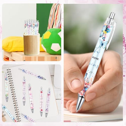 Wxiben Christian Butterfly Ballpoint Pens - 24PCS Bible Verse Inspirational Quotes Pens Set Religious Flower Butterfly Smooth Writing Gifts for Women Coworker Teacher Office School Supplies - color: Christian Butterfly Themed