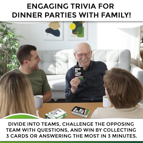 Trivia Card Games for Adults — Family Board Games for Teens and Adults - color: 2. 4 Set