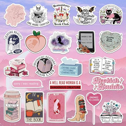 150 PCS Romance Book Stickers for Kindle, Holographic Bookish Sticker Pack Reading Booktok Book Lovers Gifts Glitter Waterproof Vinyl Decals for Laptop Ebook Readers Water Bottles Journal Scrapbook - style: 150 PCS Holographic Book Stickers