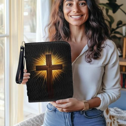 Bible Case for Women Men Large Size Bible Cover Case Book Sleeve Scripture Study Bible Carrier Bag,Size L-2XL - color: Black Cross, size: X-Large