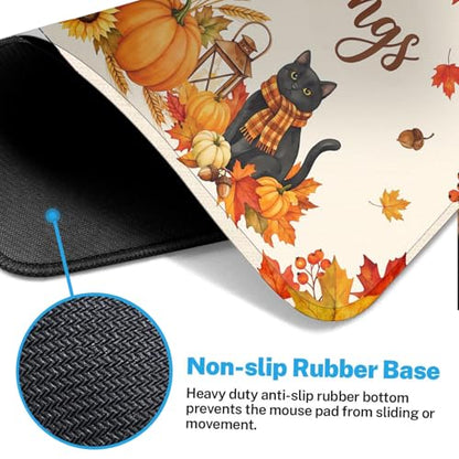 Britimes Large Mouse Pad, Mouse Pad, 31.5 x 15.7 Inch, Fall Pumpkin Cat - color: Pumpkin Cat Lantern