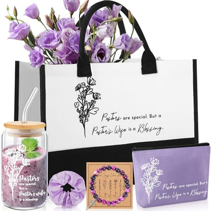 7 Pcs Pastor's Wife Appreciation Gifts Christian Set,Purple - color: Purple