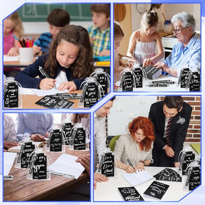 200 Pcs Christian Gift for Women Christian Accessories Include 50 Bible Verses Notebook 50 Church Bookmark 50 Ballpoint Pen Organza Bag Gift for Christmas Church Motivational (Black,White) - style: Black,White