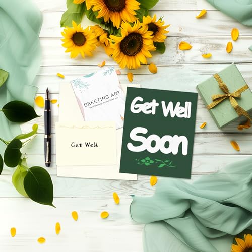 GREETING ART Get Well Soon Pop Up Card, Get Well Card Gift for Women Men - color: Get Well Soon Sunflower