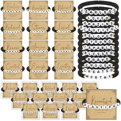 Kenning 24 Set Christian Bracelet for Men Women - color: Black
