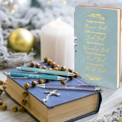 Spakon 5 Pcs Christian Gifts for Women Church Gifts - color: Blue, style: Happy Moment