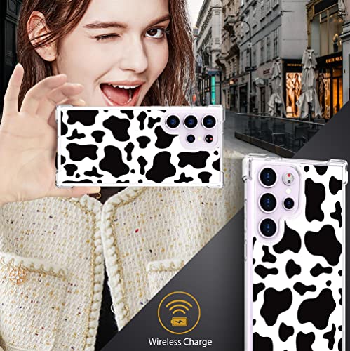 for Samsung Galaxy S23 Ultra Case - Black Cow Print - color: Black Cow Print, size: Galaxy S23 Ultra